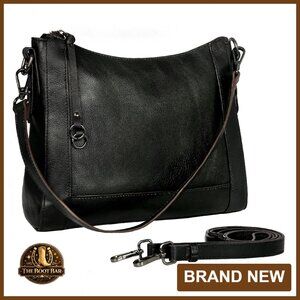 Genuine Leather Crossbody Bag with Adjustable Straps, Multiple Pockets